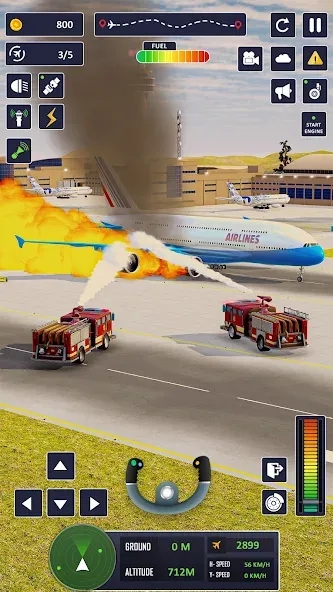 Airplane Game Flight Simulator [MOD: бесконечное топливо и все самолёты] Screenshot 5