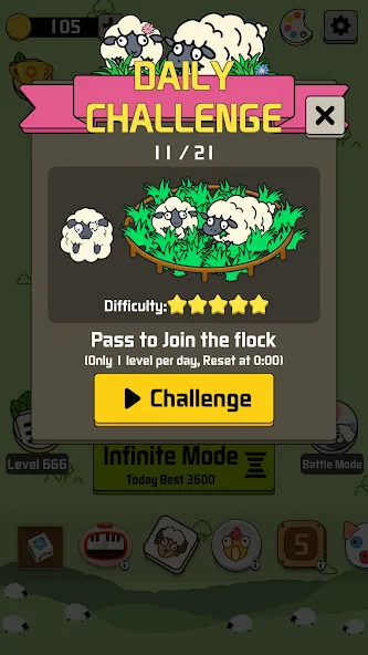 Sheep N Sheep: Daily Challenge [MOD: безлимитные подсказки и жизни] Screenshot 2