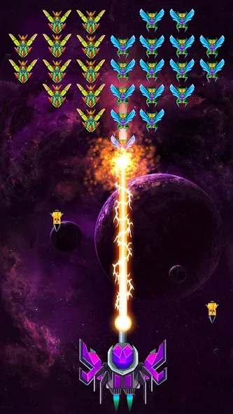 Galaxy Attack: Shooting Game [MOD: безлимитные деньги и улучшенное оружие] Screenshot 3