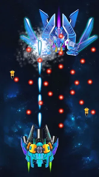 Galaxy Attack: Shooting Game [MOD: безлимитные деньги и улучшенное оружие] Screenshot 5