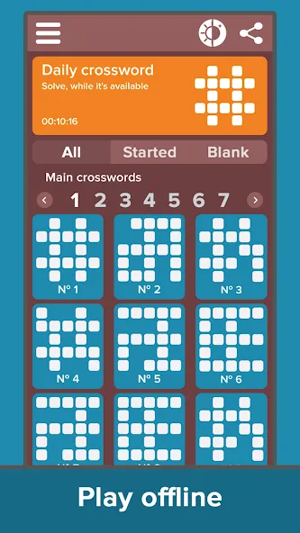 Crossword: Grand collection [MOD: безлимитные подсказки и открыты все уровни] Screenshot 3