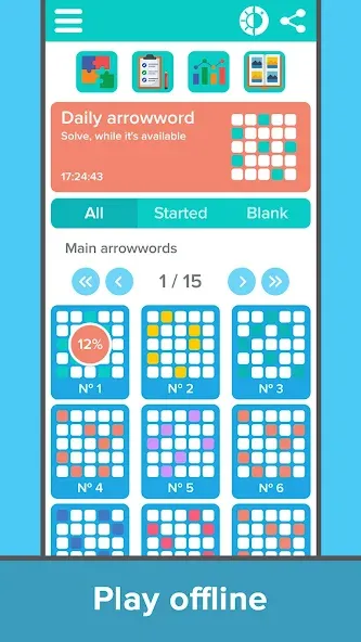 Crossword: Arrowword puzzles [MOD: безлимитные подсказки и открыты все уровни] Screenshot 3