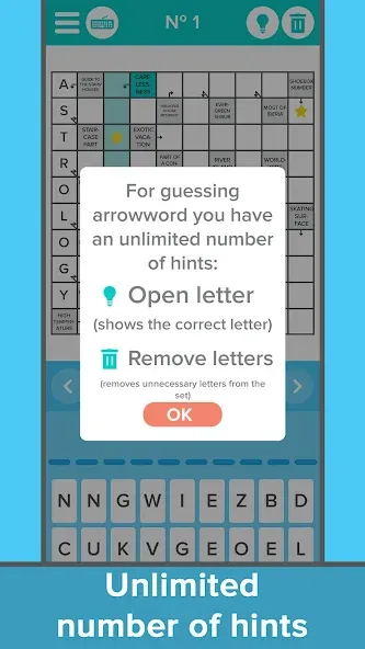 Crossword: Arrowword puzzles [MOD: безлимитные подсказки и открыты все уровни] Screenshot 4