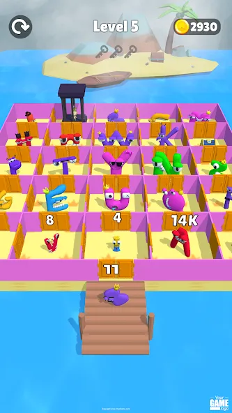 Alphabet Battle: Room Maze [MOD: безлимитные деньги и все уровни открыты] Screenshot 4