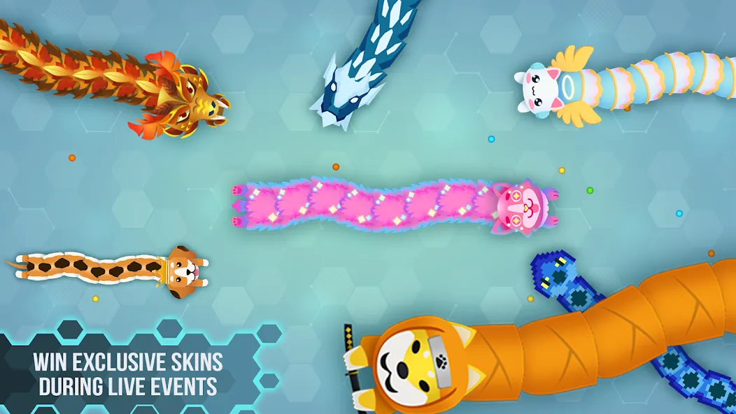 Snake.io - Fun Snake .io Games [MOD: без рекламы и много скинов] Screenshot 3
