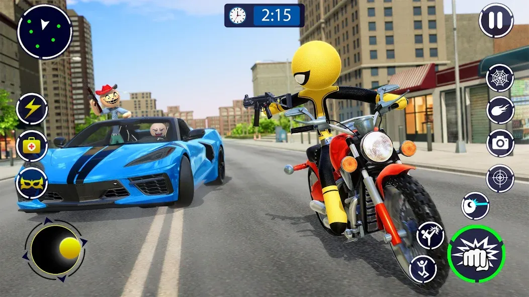 Spider Stickman Rope Hero Game [MOD: безлимитные деньги и суперспособности] Screenshot 2