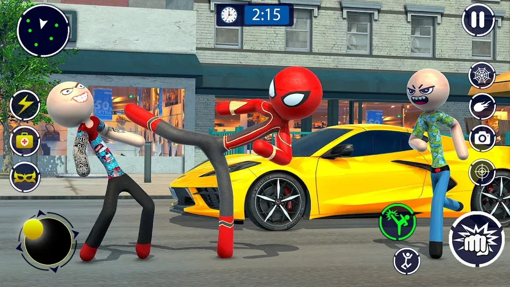 Spider Stickman Rope Hero Game [MOD: безлимитные деньги и суперспособности] Screenshot 3