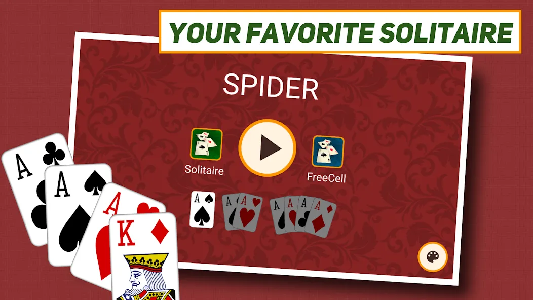 Spider Solitaire: Classic [MOD: без рекламы и подсказки доступны] Screenshot 1