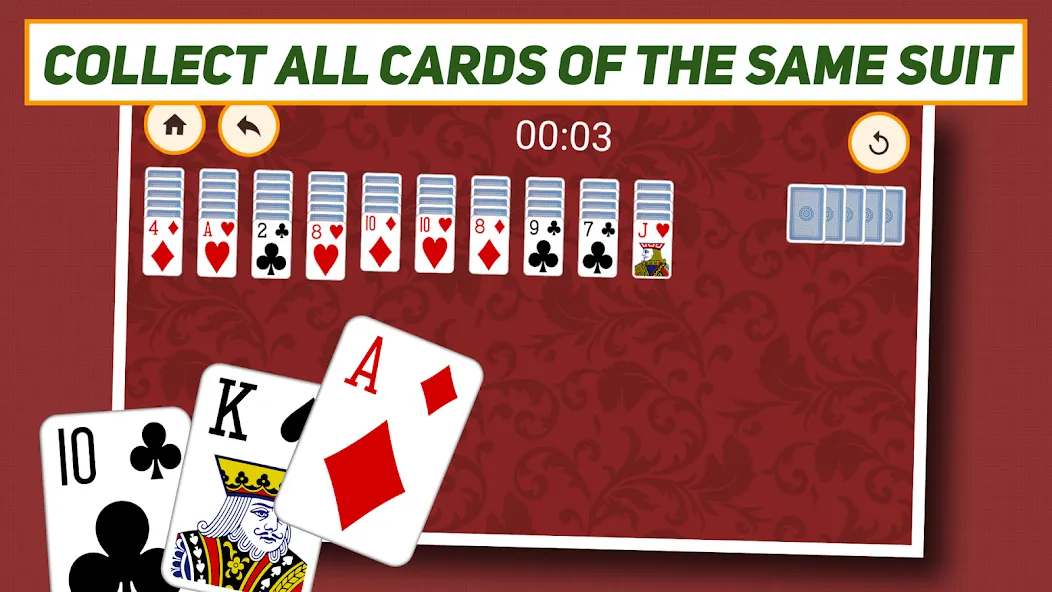 Spider Solitaire: Classic [MOD: без рекламы и подсказки доступны] Screenshot 3