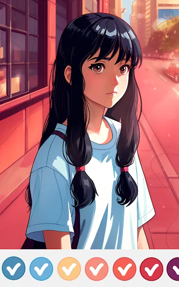 Anime Manga Color by Numbers [MOD: все раскраски и подсказки открыты] Screenshot 3