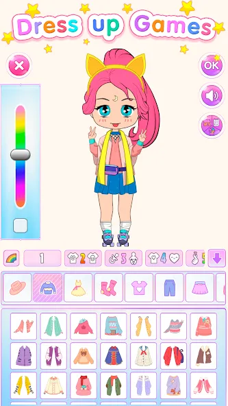 Chibi Doll Dress Up Games [MOD: открыты все наряды и аксессуары] Screenshot 1