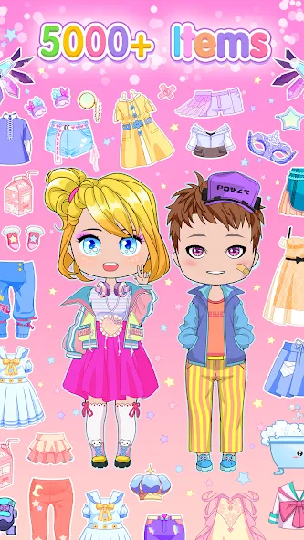 Chibi Doll Dress Up Games [MOD: открыты все наряды и аксессуары] Screenshot 3