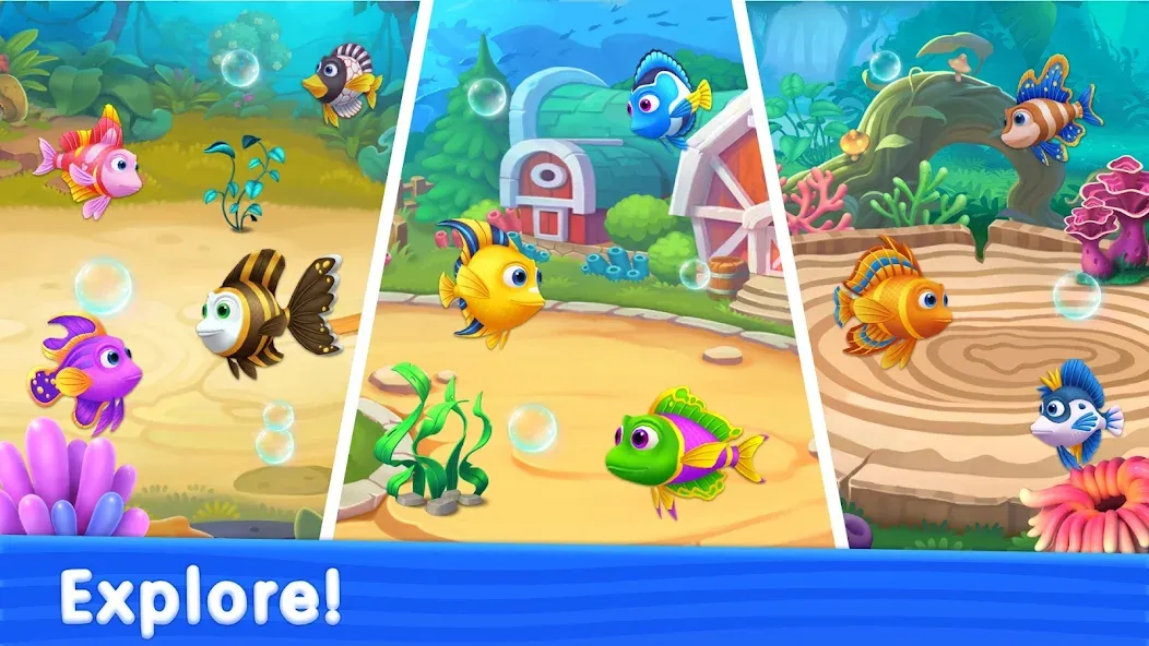 Solitaire TriPeaks: Aquarium [MOD: без рекламы и много денег] Screenshot 3