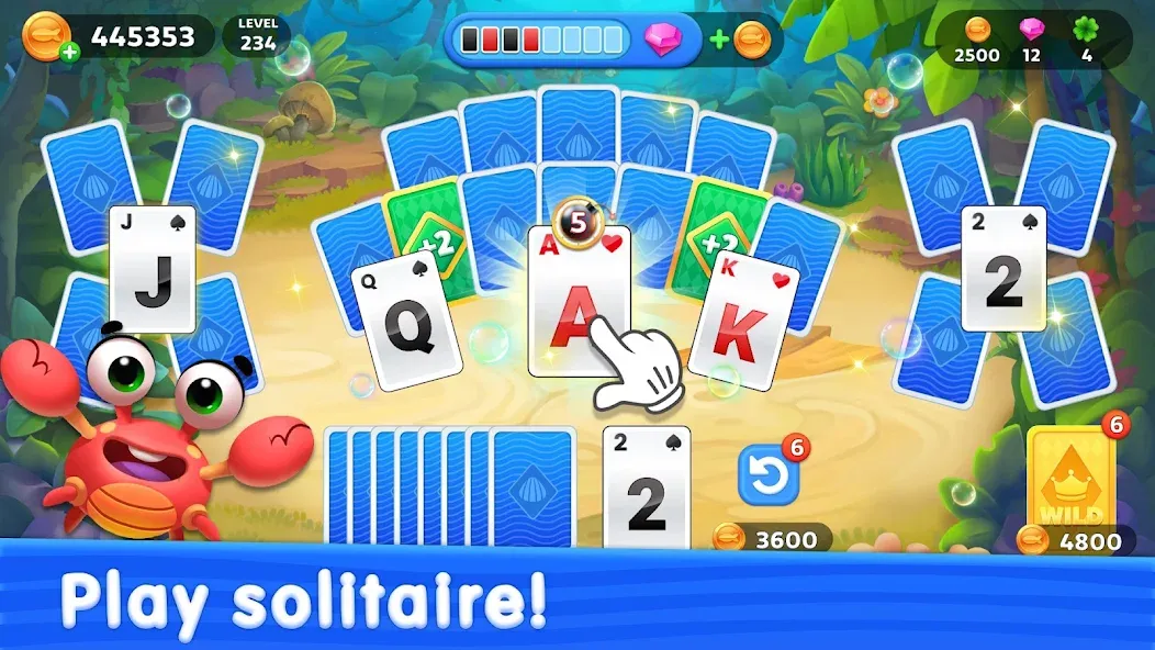 Solitaire TriPeaks: Aquarium [MOD: без рекламы и много денег] Screenshot 4