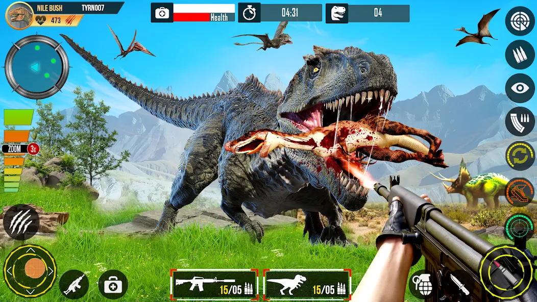 Real Dino Hunting Gun Games [MOD: безлимитные патроны и мощное оружие] Screenshot 2