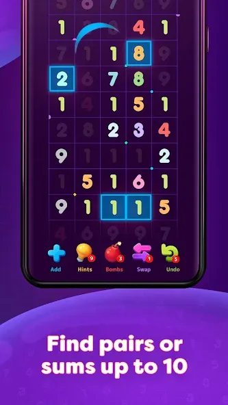 Numberzilla: Number Match Game [MOD: без рекламы и безлимитные подсказки] Screenshot 3