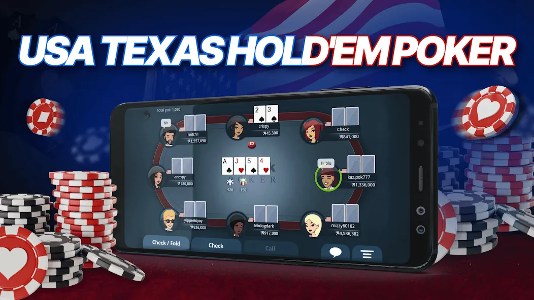 Appeak Poker – Texas Holdem [MOD: безлимитные фишки и открыты все столы] Screenshot 1