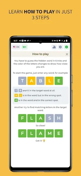 Wordly - Daily Word Game [MOD: безлимитные попытки и подсказки] Screenshot 2