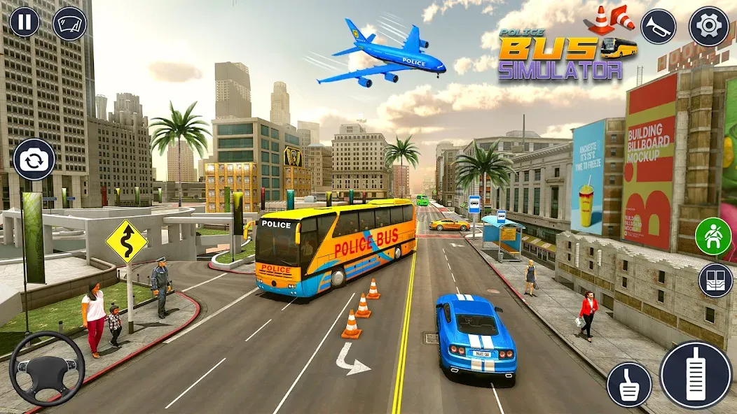 Police Bus Simulator Bus Games [MOD: безлимитные деньги и все автобусы открыты] Screenshot 4