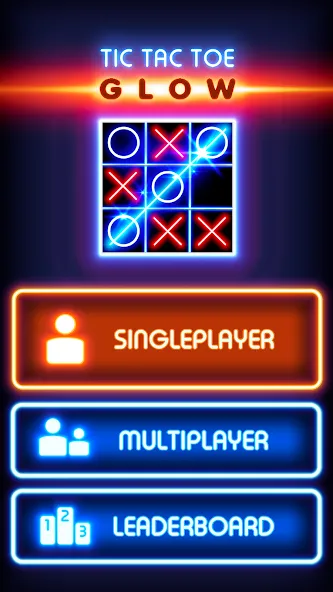 Tic Tac Toe Glow: 2 Players [MOD: без рекламы и все темы открыты] Screenshot 1