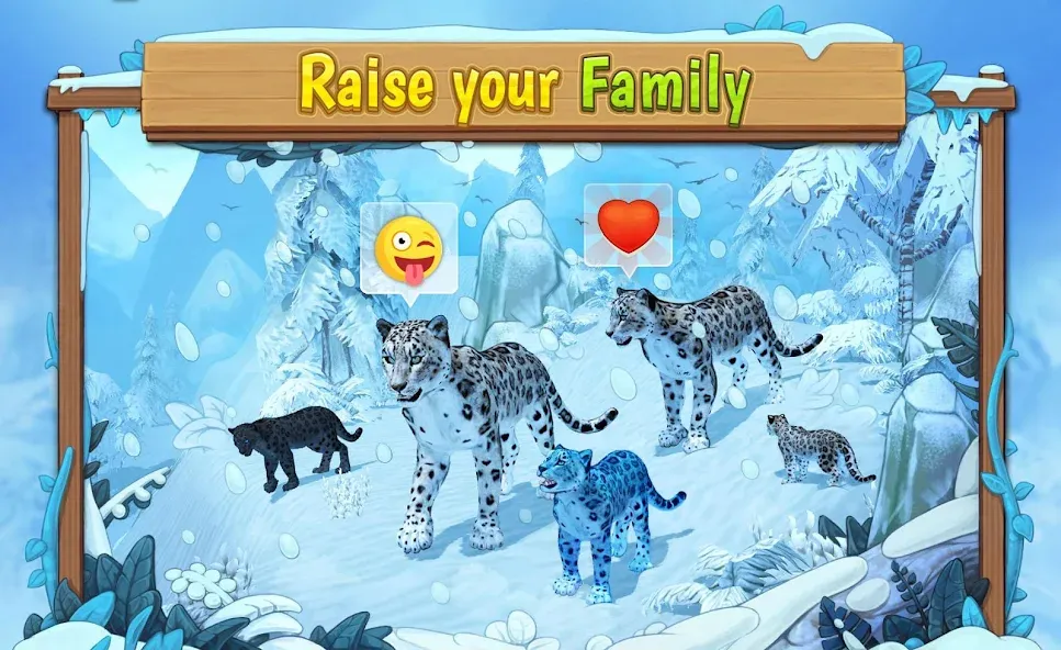 Snow Leopard Family Sim Online [MOD: безлимитные деньги и алмазные награды] Screenshot 1