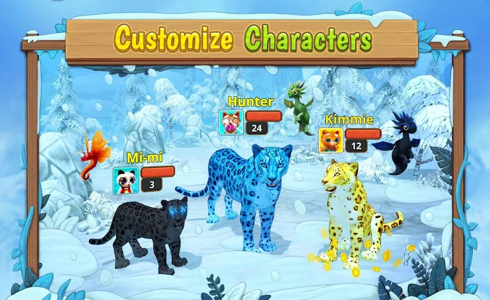Snow Leopard Family Sim Online [MOD: безлимитные деньги и алмазные награды] Screenshot 2