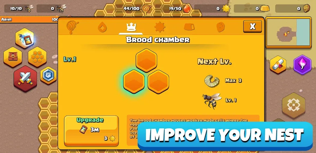 Pocket Bees: Colony Simulator [MOD: безлимитные ресурсы и ускоренное развитие] Screenshot 3