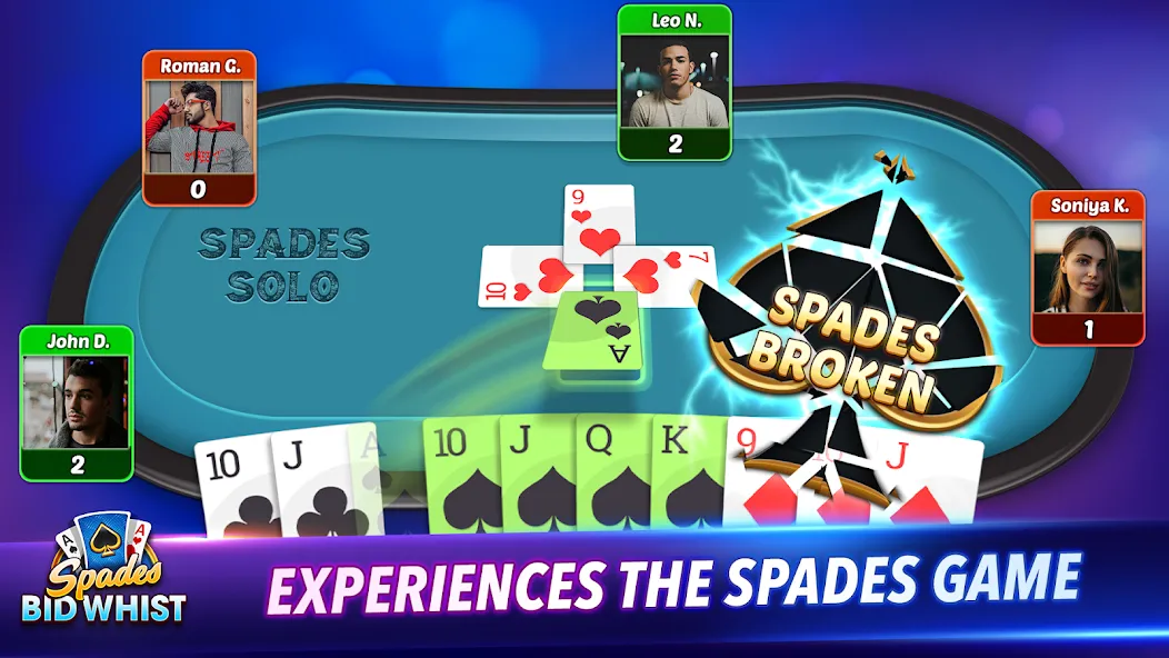 Spades: Bid Whist Classic Game [MOD: без рекламы и все карты открыты] Screenshot 3