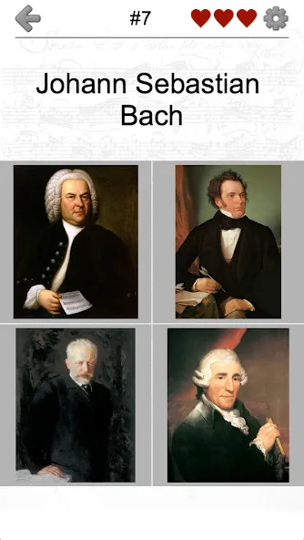 Famous Composers Portrait Quiz [MOD: безлимитные подсказки и попытки] Screenshot 2