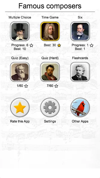 Famous Composers Portrait Quiz [MOD: безлимитные подсказки и попытки] Screenshot 3