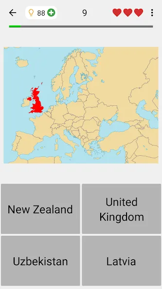 Maps of All Countries Geo-Quiz [MOD: открыты все страны и режимы] Screenshot 1