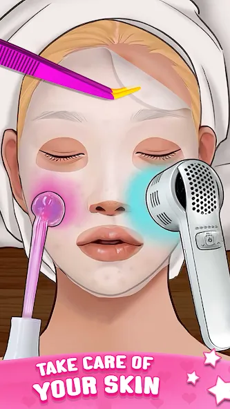 ASMR Doctor Game: Makeup Salon [MOD: безлимитные деньги и открыты все уровни] Screenshot 4