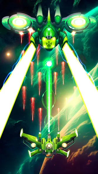 Galaxy Attack - Space Shooter [MOD: безлимитные монеты и оружие] Screenshot 2