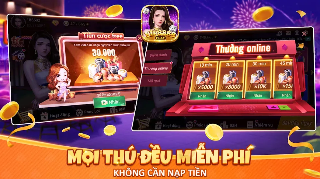 VIP8888 Play - Sòng Bạc ONLINE [MOD: безлимитные монеты и все игры открыты] Screenshot 2