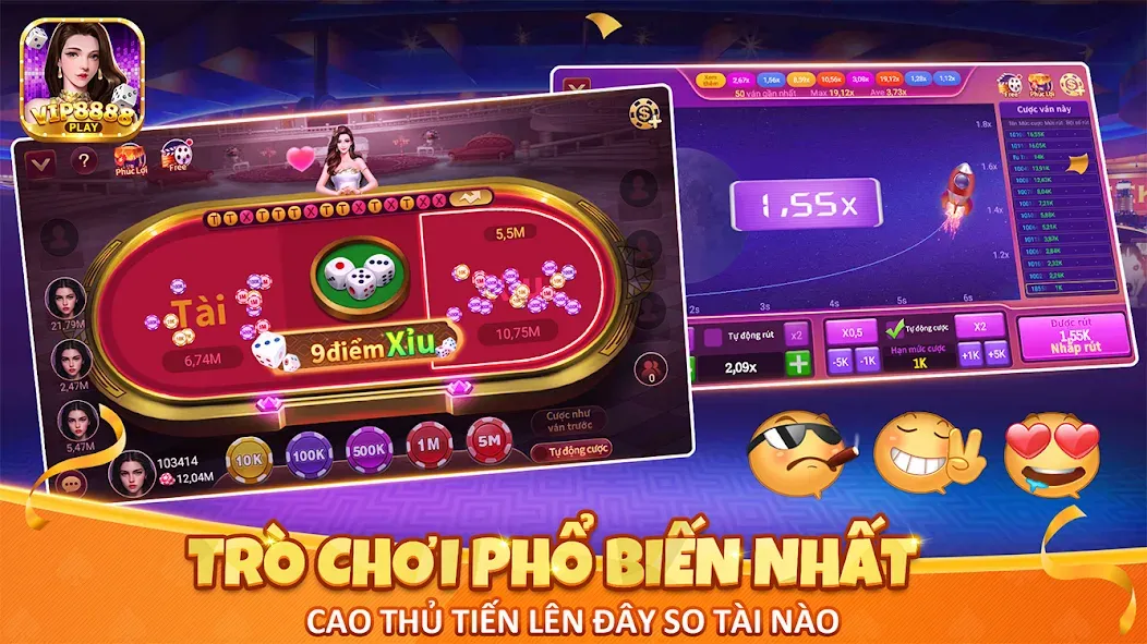 VIP8888 Play - Sòng Bạc ONLINE [MOD: безлимитные монеты и все игры открыты] Screenshot 3
