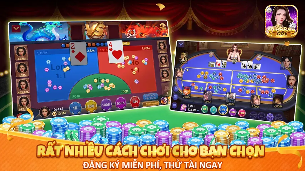 VIP8888 Play - Sòng Bạc ONLINE [MOD: безлимитные монеты и все игры открыты] Screenshot 4