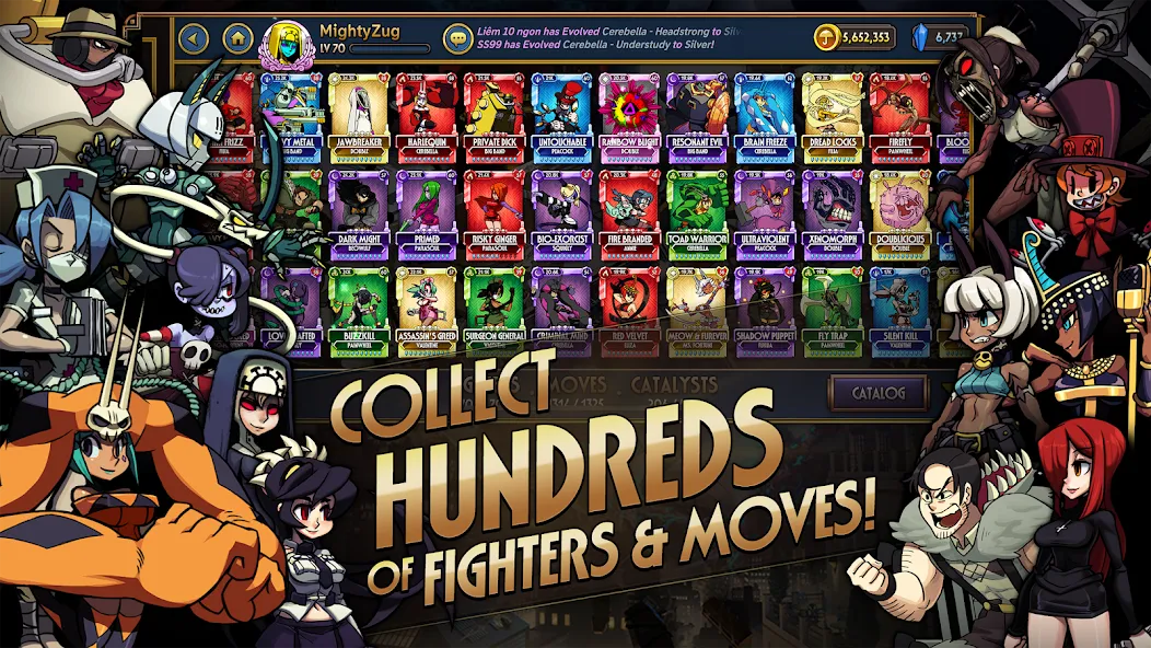Skullgirls: Fighting RPG [MOD: безлимитные ресурсы и усиленные бойцы] Screenshot 3