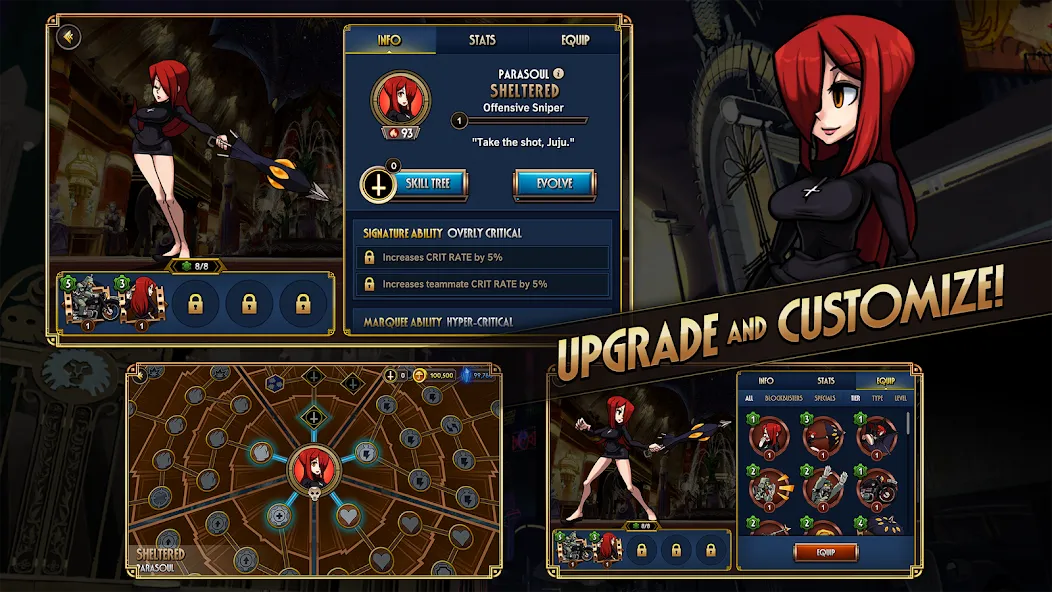 Skullgirls: Fighting RPG [MOD: безлимитные ресурсы и усиленные бойцы] Screenshot 4
