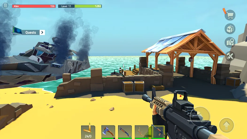 TEGRA: Zombie survival island [MOD: безлимитные ресурсы и оружие] Screenshot 2