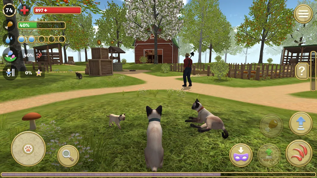 Cat Simulator : Kitties Family [MOD: много котят и безлимитные монеты] Screenshot 1