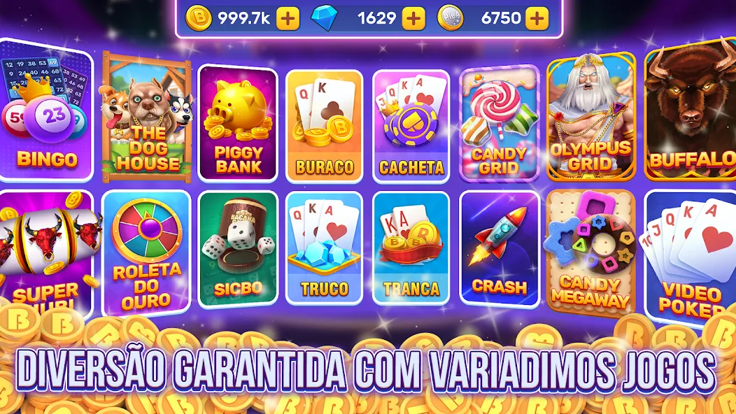 Bacana Games: Buraco &amp; Slots [MOD: безлимитные монеты и бонусы] Screenshot 1