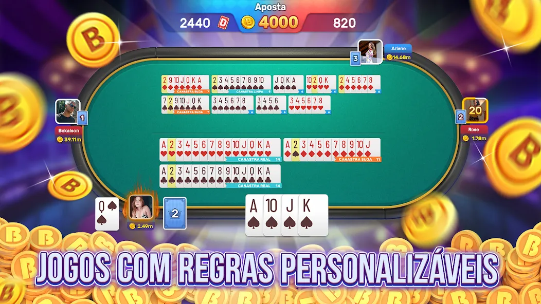 Bacana Games: Buraco &amp; Slots [MOD: безлимитные монеты и бонусы] Screenshot 2