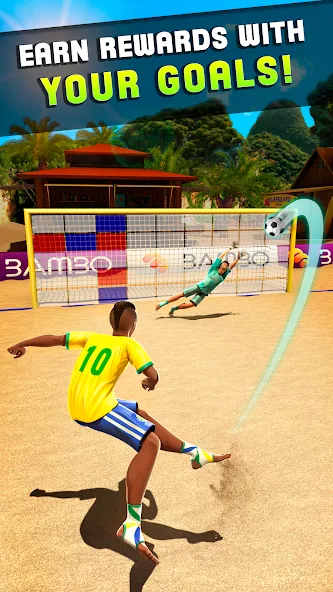 Shoot Goal - Beach Soccer Game [MOD: безлимитные деньги и открыты все уровни] Screenshot 2