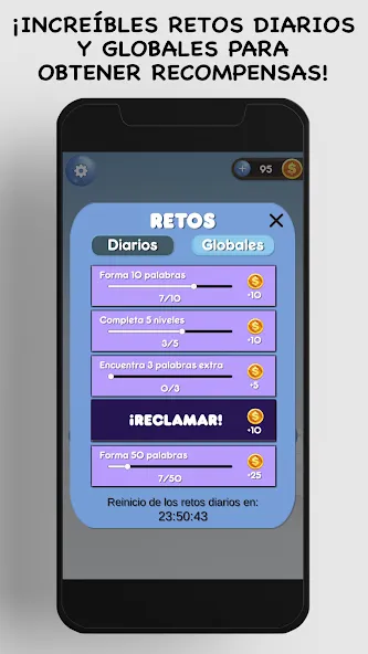 Conecta - Juego de Palabras [MOD: palabras ilimitadas y niveles desbloqueados] Screenshot 4