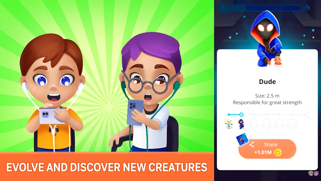 Human Evolution Clicker [MOD: безлимитные деньги и ускоренная эволюция] Screenshot 1