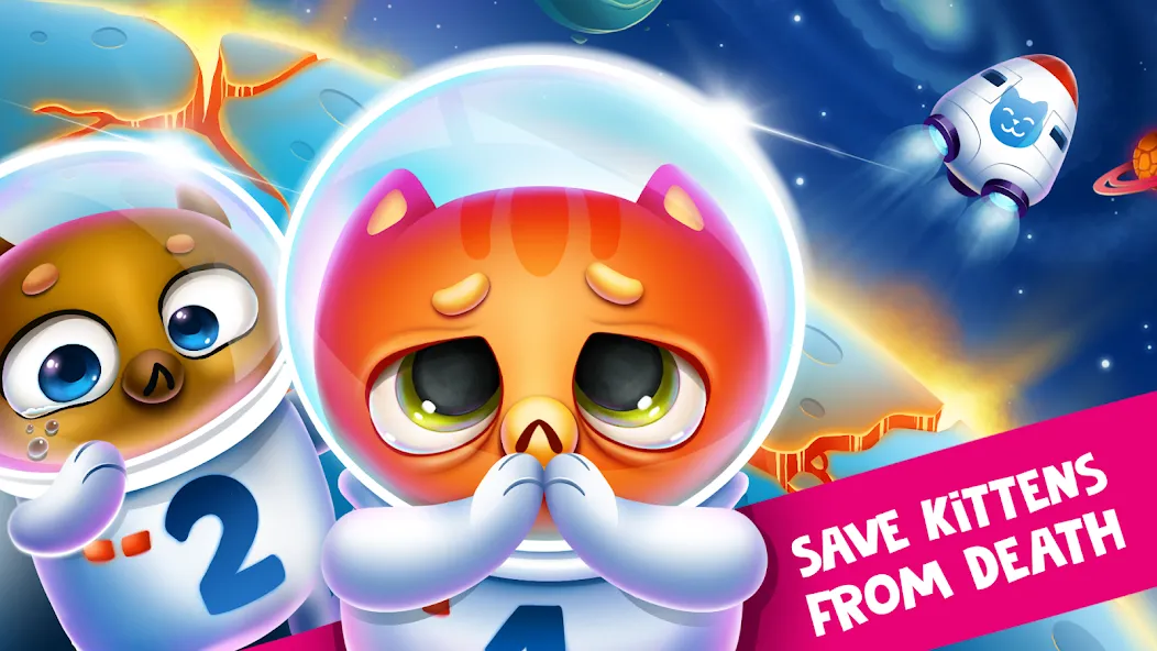 Space Cat Evolution: Kitty col [MOD: безлимитные ресурсы и улучшения] Screenshot 1