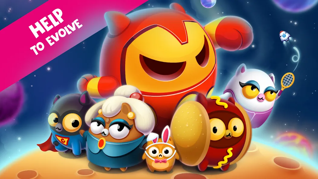 Space Cat Evolution: Kitty col [MOD: безлимитные ресурсы и улучшения] Screenshot 2