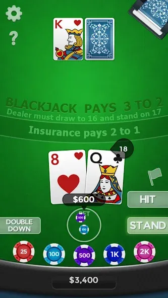 Blackjack 21 [MOD: безлимитные деньги и бонусы] Screenshot 2