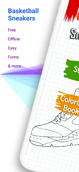 Basketball Shoes Coloring Book [MOD: яркая раскраска баскетбольных кроссовок] Screenshot 1