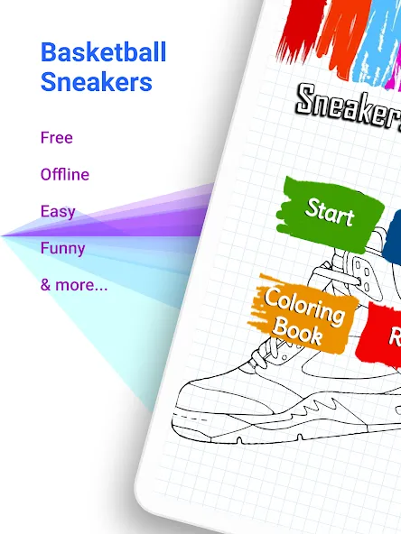 Basketball Shoes Coloring Book [MOD: яркая раскраска баскетбольных кроссовок] Screenshot 5
